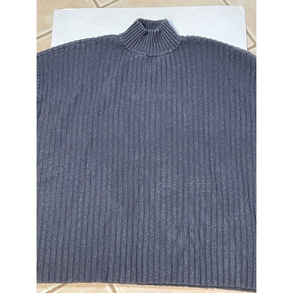 Loft turtleneck knit sweater womens medium long sleeve cuffed 140923 gray - Picture 5 of 9